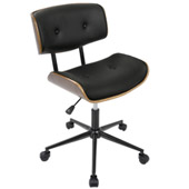 Mid-Century Modern styling Lombardi Office Chair - LumiSource OC-JY-LMB WL+BK