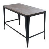 Industrial Pia Wood Top Desk - LumiSource OFD-PIA BK+E
