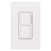Maestro 120V Single Pole Incandescent Dual 300W Dimmer and 2.5A Digital Switch - Lutron MA-L3S25-WH