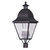 Traditional Amwell Outdoor Post Mount Fixture - Livex Lighting 2548-07