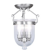 Transitional Jefferson Semi-Flush Ceiling Fixture - Livex Lighting 5061-91
