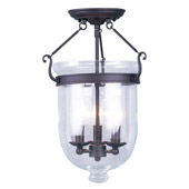 Traditional Jefferson Semi-Flush Ceiling Fixture - Livex Lighting 5062-07