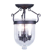Traditional Jefferson Semi-Flush Ceiling Fixture - Livex Lighting 5081-07