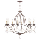 Traditional Chesterfield Eight Light Chandelier - Livex Lighting 6428-71
