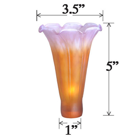 Meyda 10168 Favrile Small Amber/Purple Lily Lamp Shade