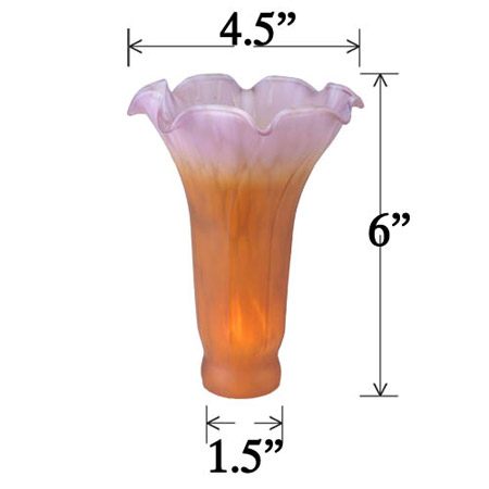 Meyda 10177 Favrile Large Amber/Purple Lily Lamp Shade