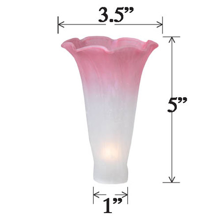 Meyda 10187 Favrile Small Pink/White Lily Lamp Shade