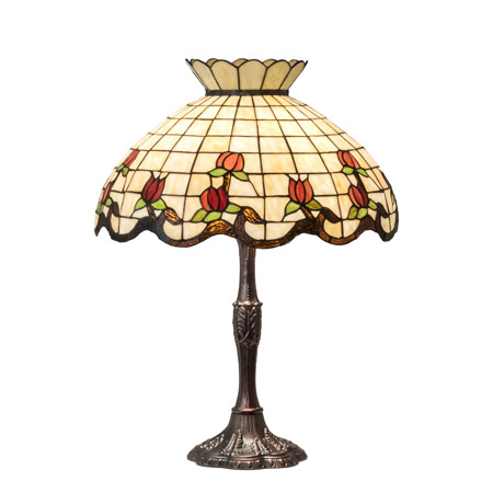 Meyda 104175 Tiffany Roseborder 26" High Table Lamp