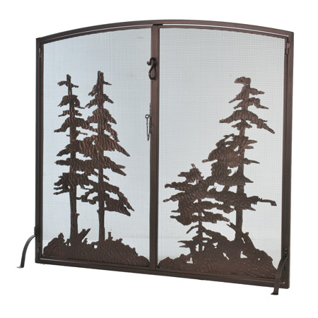 Meyda 106333 Tall Pines Tall Pines Operable Door Arched Fireplace Screen