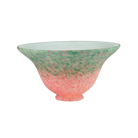Meyda 10748 Pate-De-Verre 7.5"W Pink/Green Bell Shade