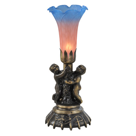 Meyda 11098 Pond Lily Cherub Pink/Blue Accent Lamp