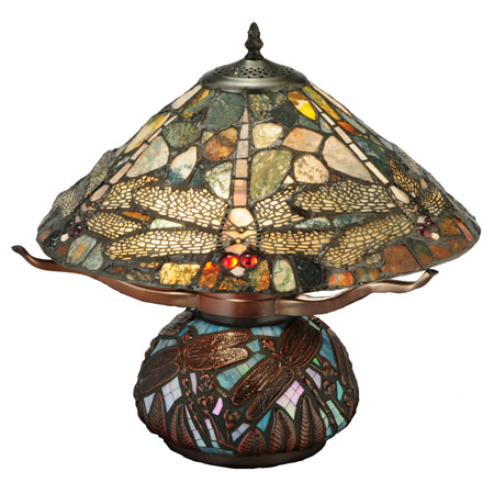 Meyda 138103 Dragonfly Agate Table Lamp