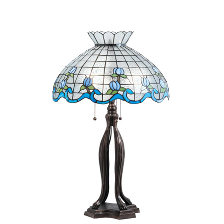 Meyda 140466 Tiffany Roseborder 31" High Table Lamp