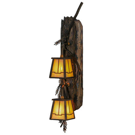 Meyda 143666 Valley View Pine Branch Vertical Wall Sconce