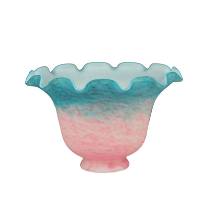 Meyda 15958 Fluted Bell 7"W Pink and Teal Shade