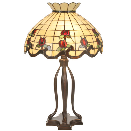 Meyda 19138 Tiffany Roseborder Table Lamp