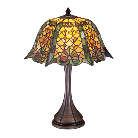 Meyda 19876 Tiffany Shell and Diamond Table Lamp