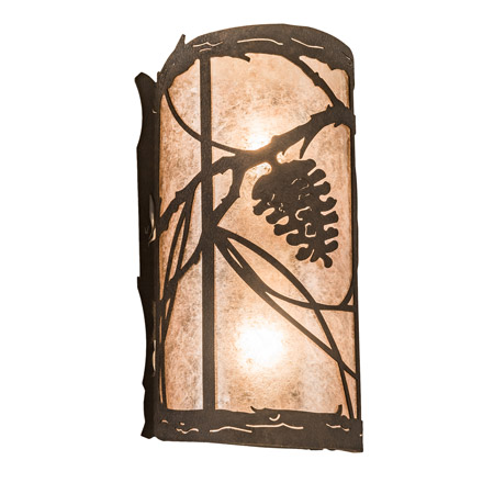 Meyda 200851 Whispering Pines 8" Wide Left Wall Sconce