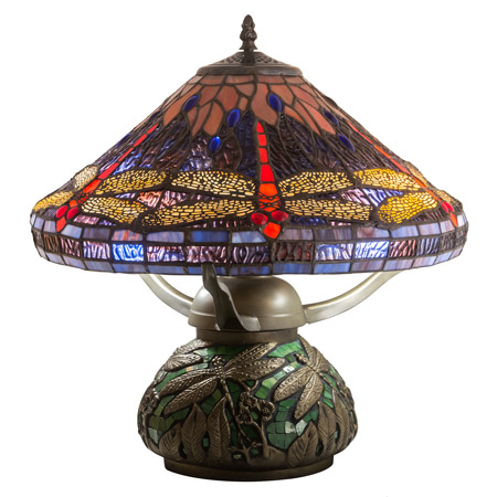 Meyda 212524 Tiffany Hanginghead Dragonfly 16" High Cone Table Lamp