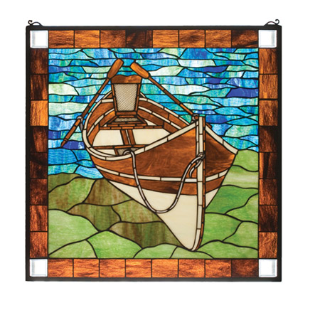 Meyda 21440 Tiffany Beached Guideboat Stained Glass Window