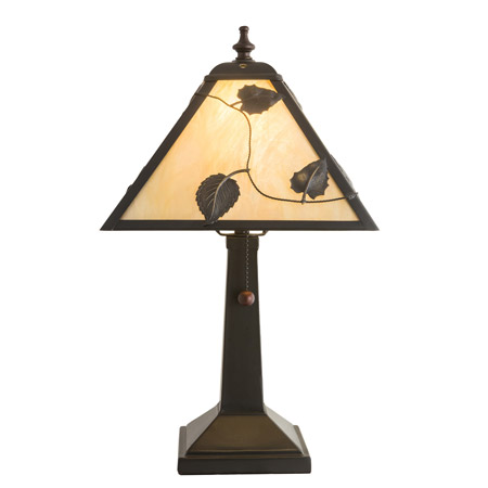 Meyda 217778 Craftsman Vine Leaf 9" Square Table Lamp