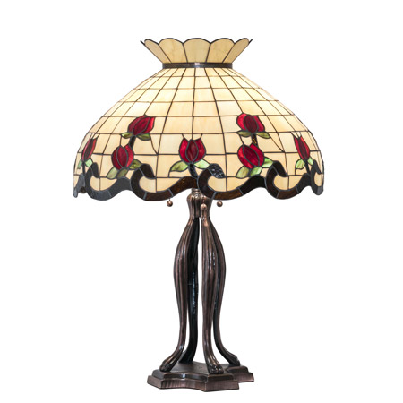 Meyda 228801 Tiffany Roseborder 32" High Table Lamp