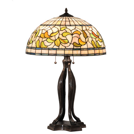 Meyda 229126 Tiffany Turning Leaf 30" High Table Lamp