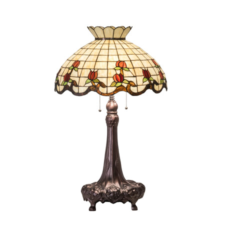 Meyda 230473 Tiffany Roseborder 33" High Table Lamp