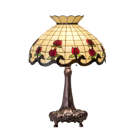 Meyda 230474 Tiffany Roseborder 33" High Table Lamp