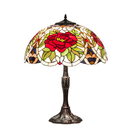 Meyda 232798 Tiffany Renaissance Rose 26" High Table Lamp