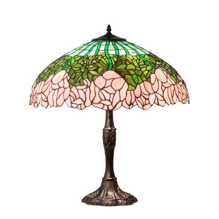 Meyda 232802 Tiffany Cabbage Rose 26" High Table Lamp