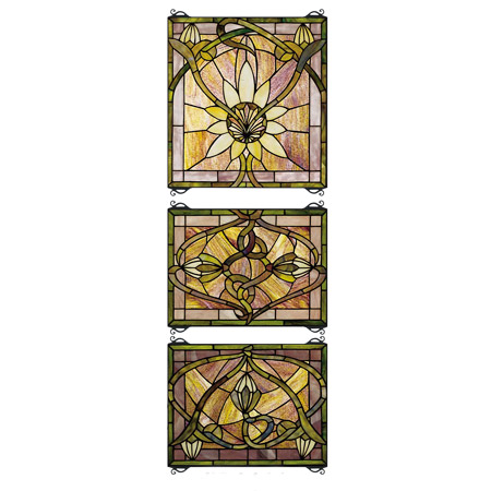Meyda 24411 Tiffany Solstice Three Piece Stained Glass Window
