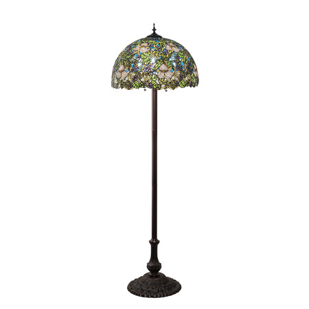 Meyda 24496 Tiffany Trillium & Violet 62" High Floor Lamp