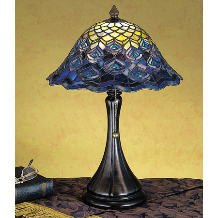 Meyda 28568 Tiffany Peacock Feather Accent Lamp