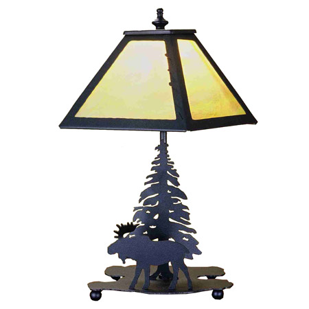 Meyda 32467 Pine Tree and Moose Table Lamp