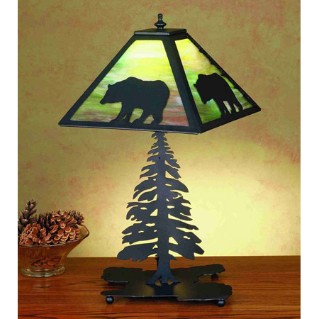 Meyda 32552 Pine Tree and Black Bear Table Lamp