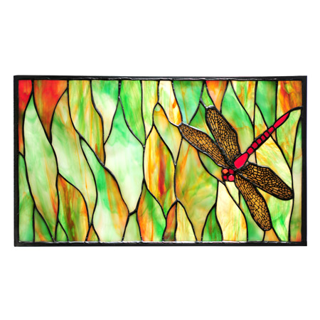 Meyda 37511 Tiffany Dragonfly 8"W X 14"H Stained Glass Window