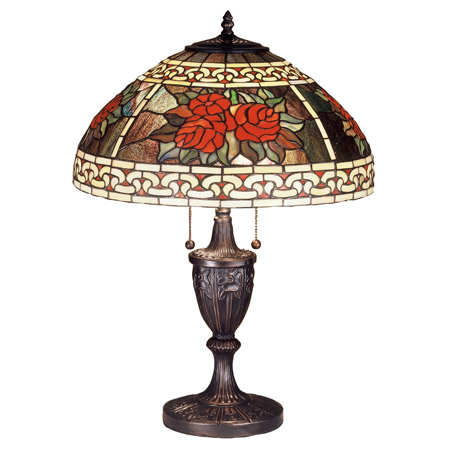 Meyda 37788 Tiffany Roses & Scroll Large Table Lamp