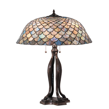 Meyda 38594 Tiffany Fishscale 30" High Table Lamp