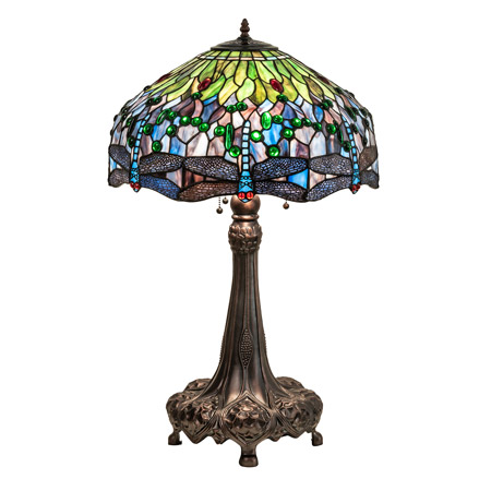 Meyda 47552 Tiffany Hanginghead Dragonfly 31" High Table Lamp