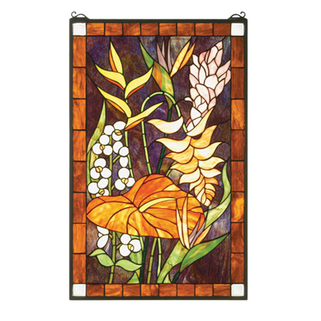 Meyda 51539 Floral Stained Glass Window