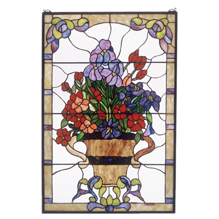 Meyda 51721 Tiffany Floral Arrangement Stained Glass Window