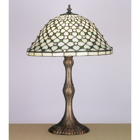 Meyda 52010 Tiffany Diamond and Jewel Table Lamp