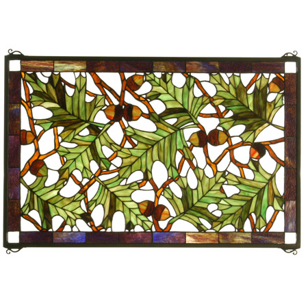 Meyda 66276 Acorn & Oak Leaf Stained Glass Window