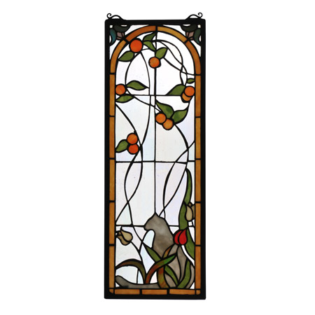 Meyda 67117 Tiffany Tulip & Peaches Stained Glass Window