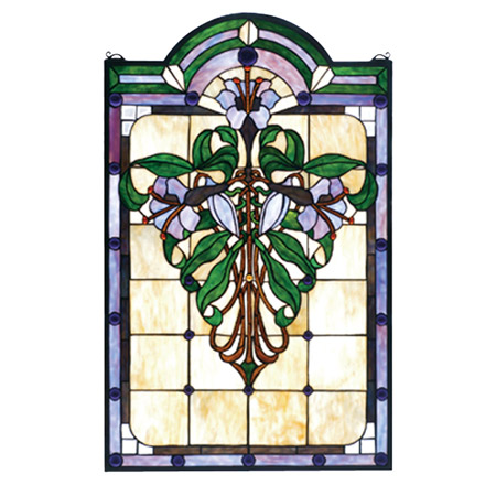 Meyda 67136 Tiffany Nouveau Lily Stained Glass Window