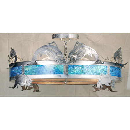 Meyda 68166 Catch Of The Day Trout Semi-Flush Ceiling Fixture