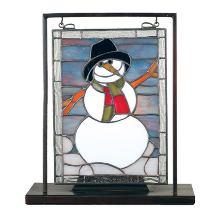 Meyda 68340 Snowman Lighted Mini Tabletop Window