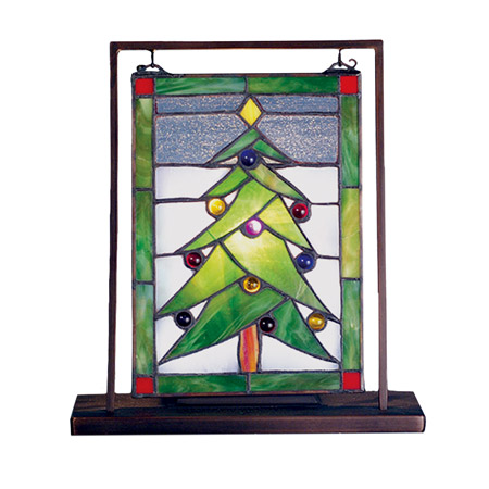 Meyda 69658 Christmas Tree 9.5"W X 10.5"H Lighted Mini Tabletop Window
