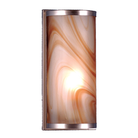 Meyda 70876 Cylinder Cognac Swirl Fused Glass Wall Sconce
